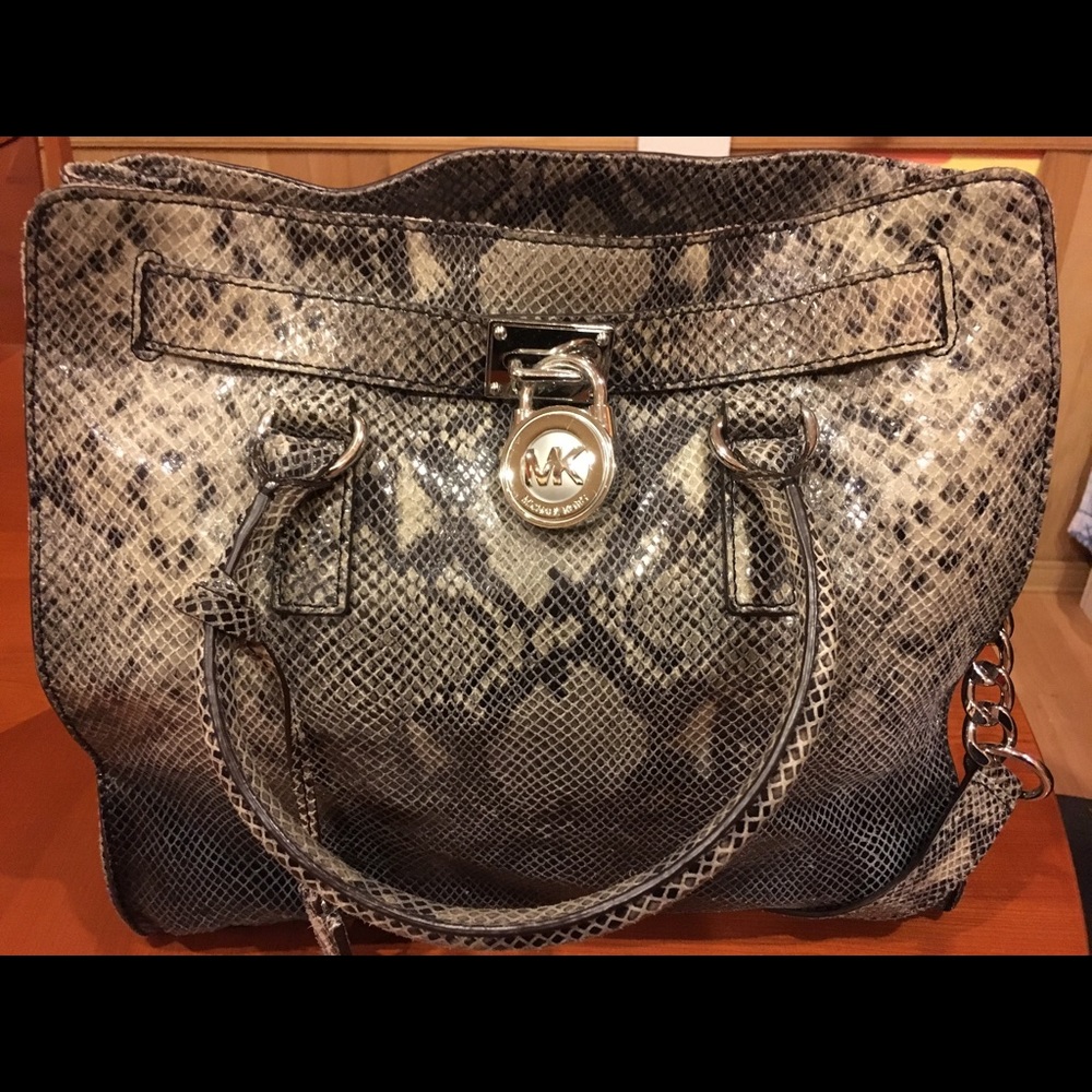 Michael Kors Structured Satchel bag - Snakeskin - Lock Large Tote